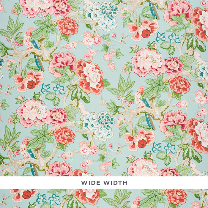 Schumacher Bermuda Blossoms Aqua Wallpaper 5010520