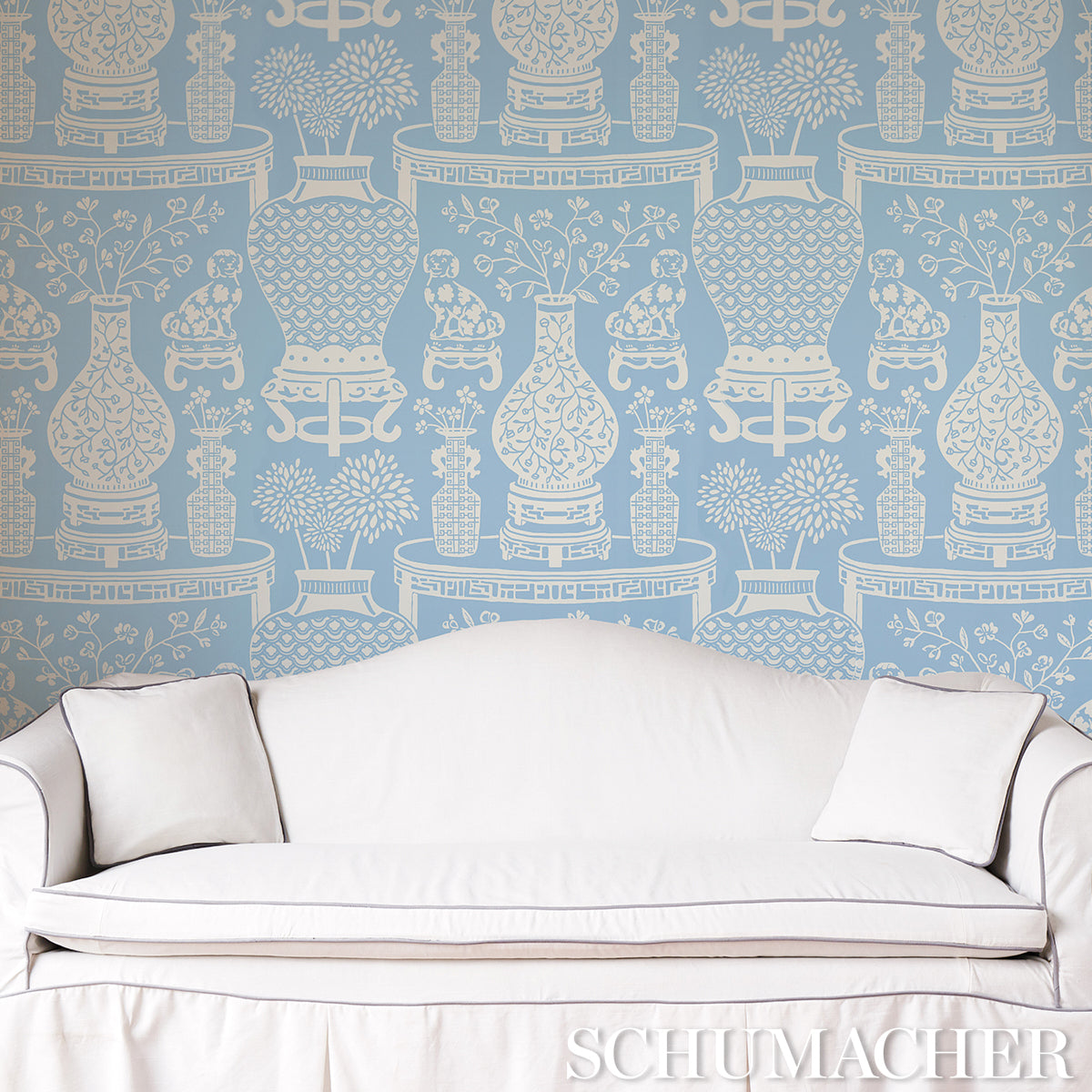 Schumacher Hellene Sky Wallpaper 5010551