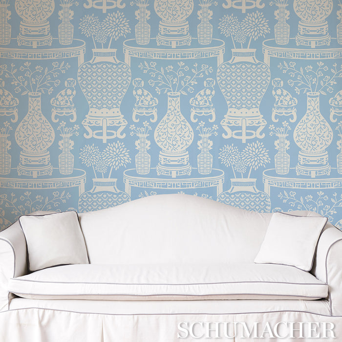 Schumacher Hellene Sky Wallpaper 5010551