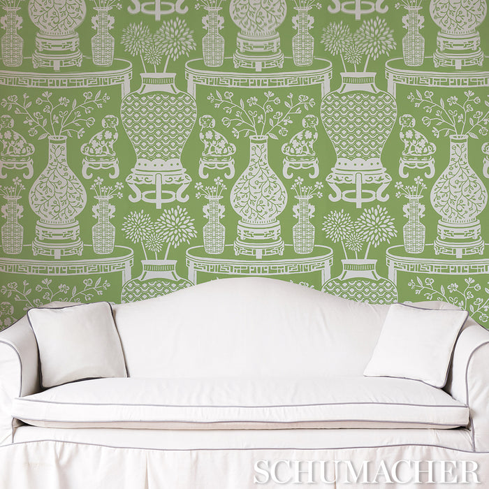 Schumacher Hellene Green Wallpaper 5010552