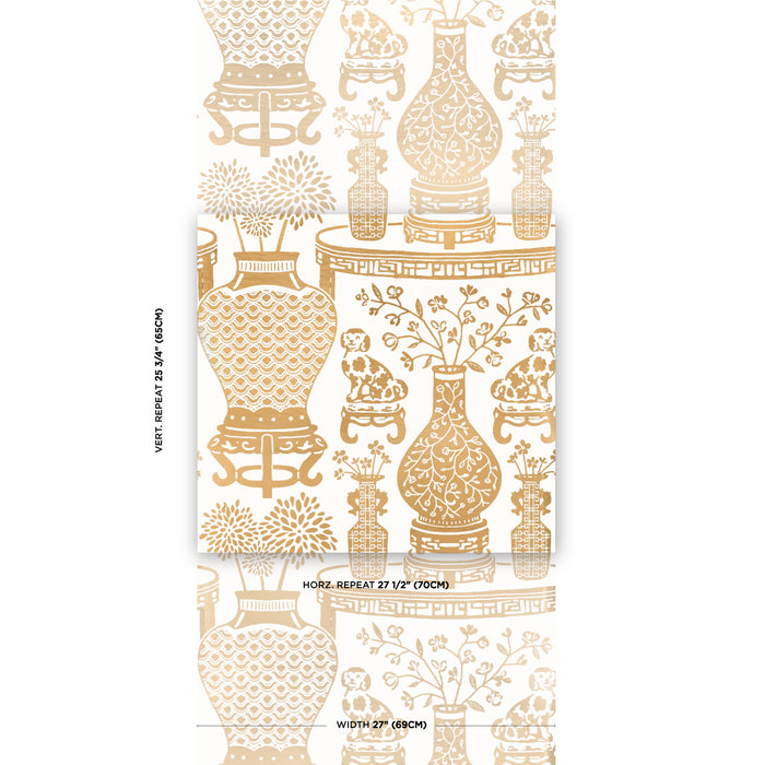 Schumacher Hellene Mylar Gold Wallpaper 5010611