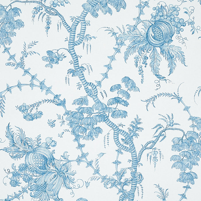 Schumacher San Cristobal Toile Peacock Wallpaper 5010620