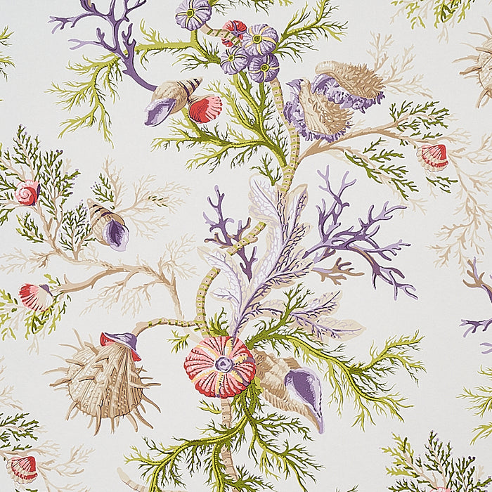 Schumacher Del Tesoro Purple & Coral Wallpaper 5010652