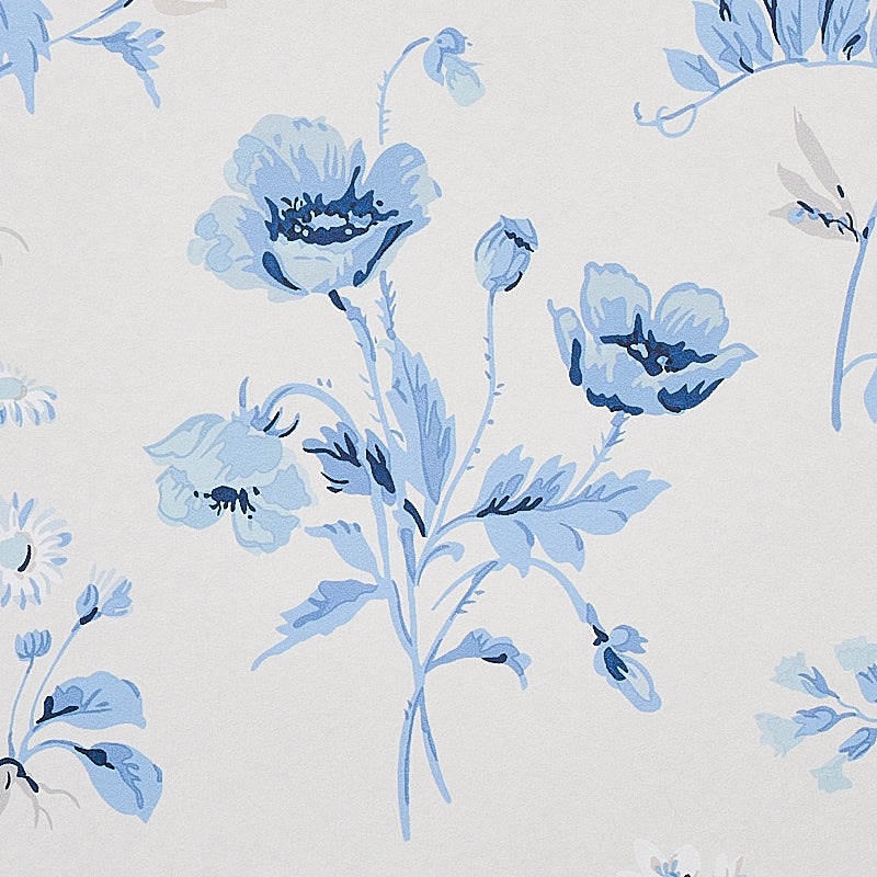 Schumacher Floreana Blue Wallpaper 5010681