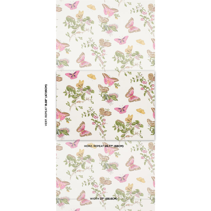 Schumacher Baudin Butterfly Blush Wallpaper 5010690