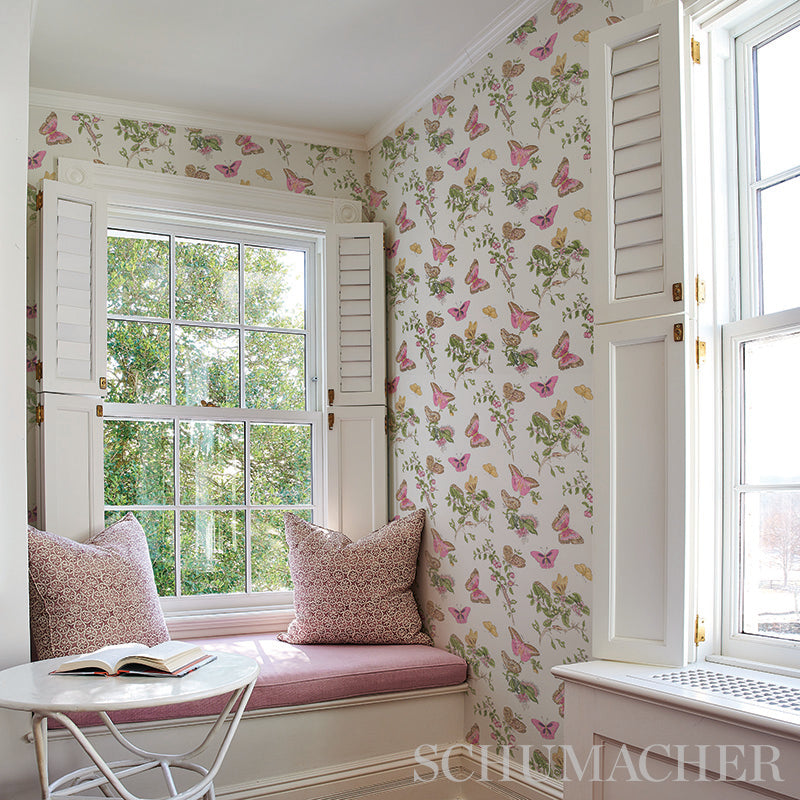 Schumacher Baudin Butterfly Blush Wallpaper 5010690