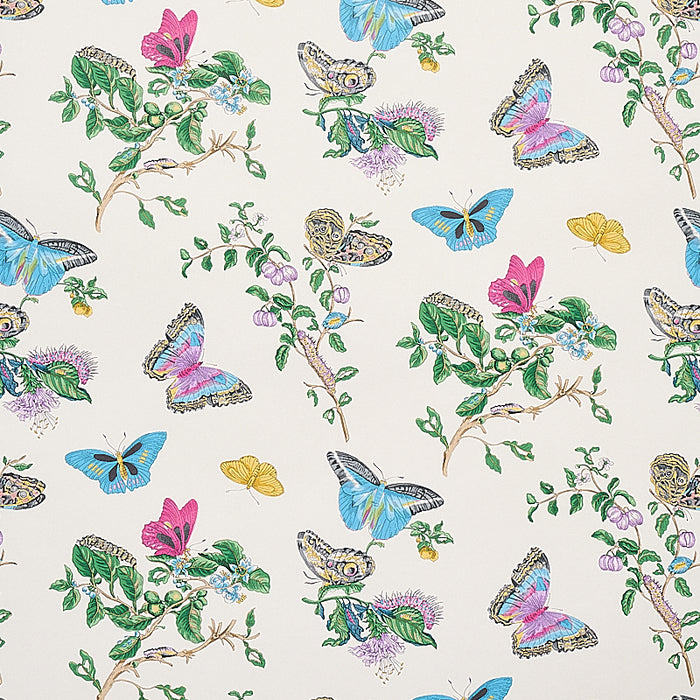 Schumacher Baudin Butterfly Turquoise Wallpaper 5010691