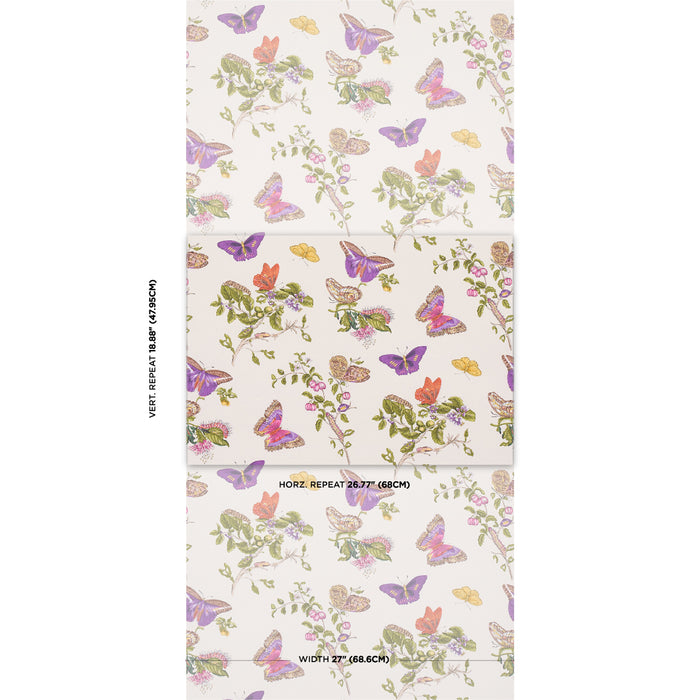 Schumacher Baudin Butterfly Purple Wallpaper 5010692