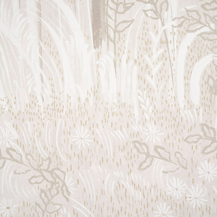 Schumacher Brindille Golden Accented Panel Set Alabaster Wallpaper 5010924