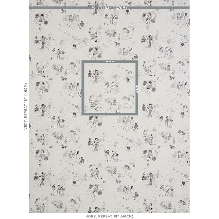 Schumacher Toile De Femmes Parchment Wallpaper 5011080