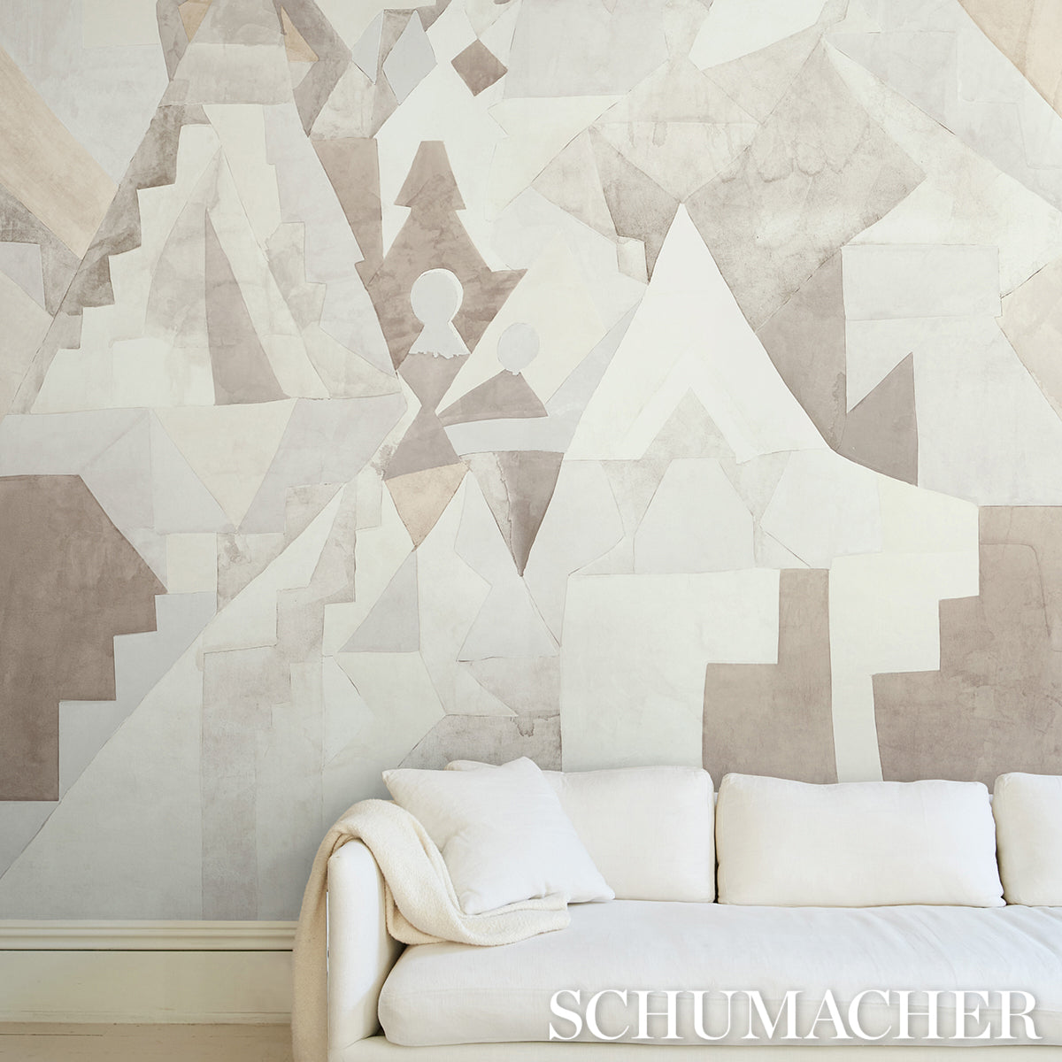 Schumacher Steps Panel Set Argil And Stone Wallpaper 5011102