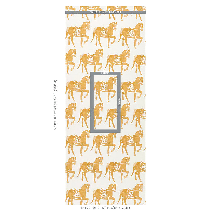 Schumacher Marwari Horse Mustard Wallpaper 5011131