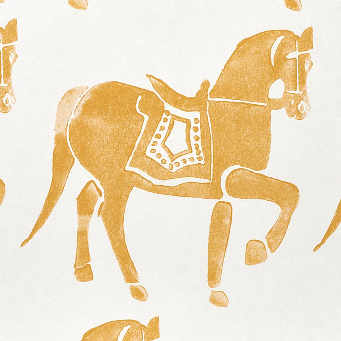 Schumacher Marwari Horse Mustard Wallpaper 5011131