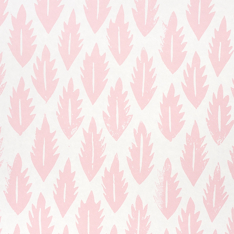 Schumacher Leaf Pink Wallpaper 5011151