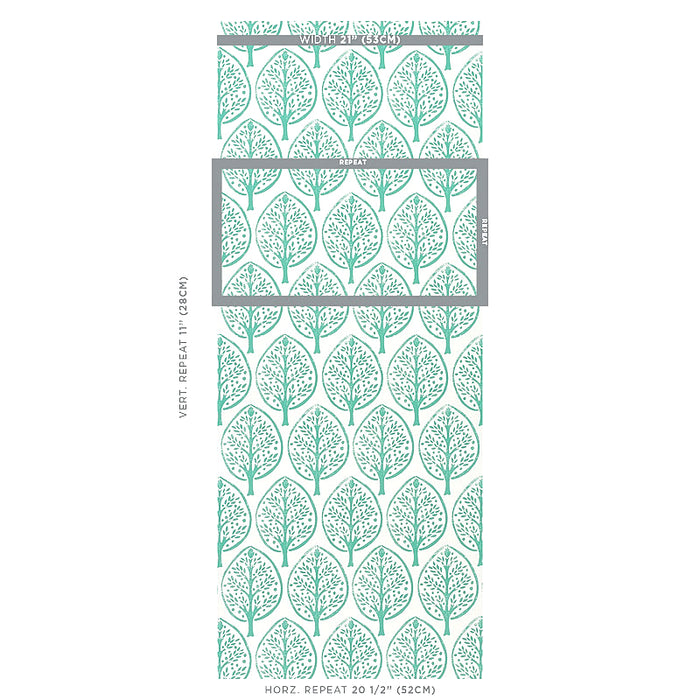 Schumacher Tree Seaglass Wallpaper 5011180