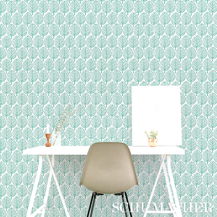 Schumacher Tree Seaglass Wallpaper 5011180