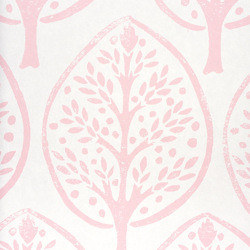 Schumacher Tree Pink Wallpaper 5011181