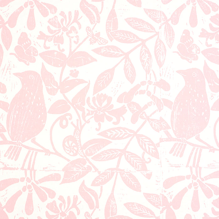 Schumacher Bird & Bee Pink Wallpaper 5011191