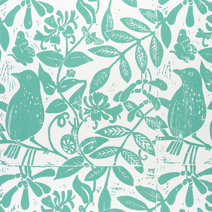 Schumacher Bird & Bee Seaglass Wallpaper 5011192