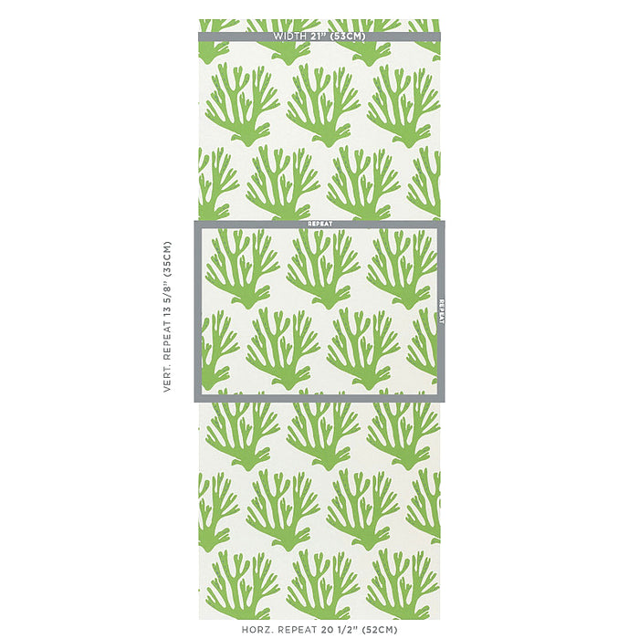 Schumacher Coral Green Wallpaper 5011200