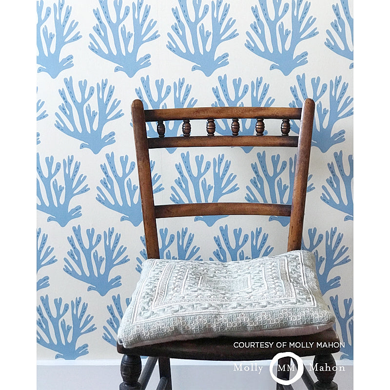 Schumacher Coral Blue Wallpaper 5011201