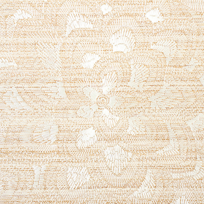 Schumacher Lotus Embroidery Sisal Ivory Wallpaper Sample 5011210