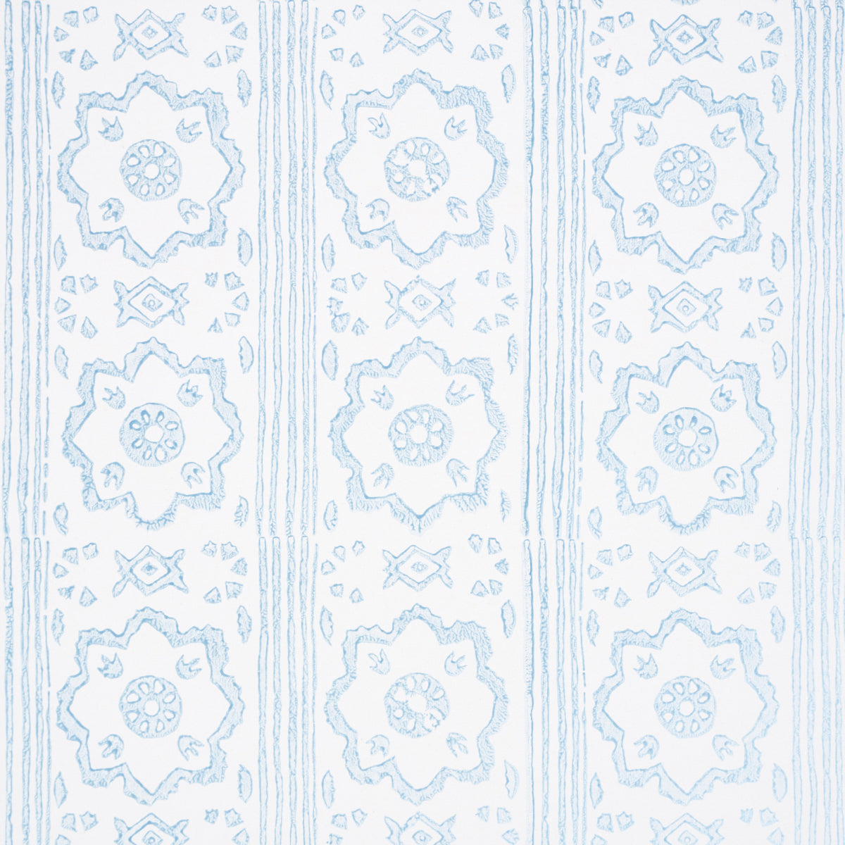 Schumacher Sunda Hand Blocked Print Sky Wallpaper 5011223