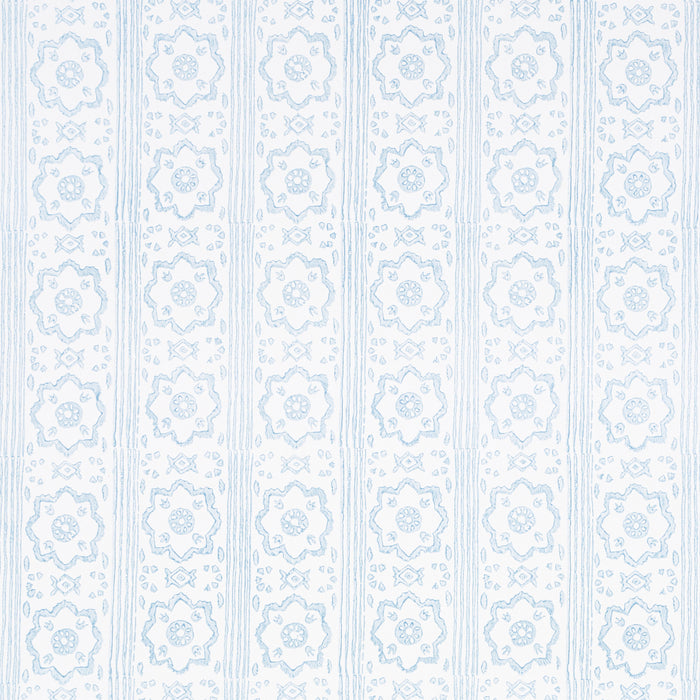 Schumacher Sunda Hand Blocked Print Sky Wallpaper 5011223