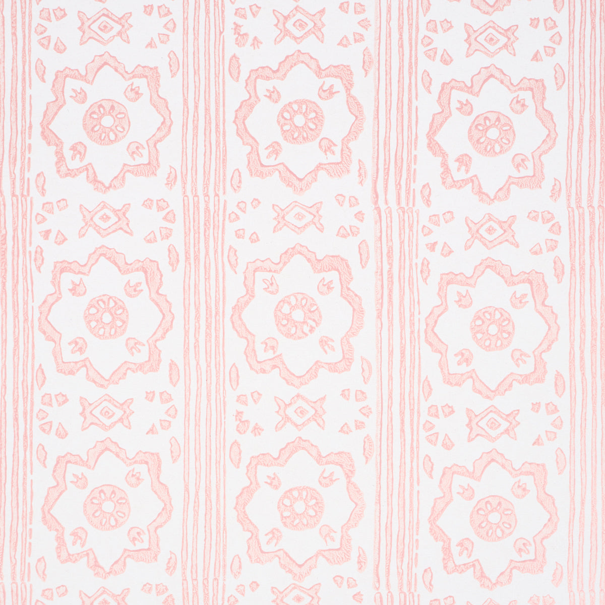 Schumacher Sunda Hand Blocked Print Blush Wallpaper 5011224