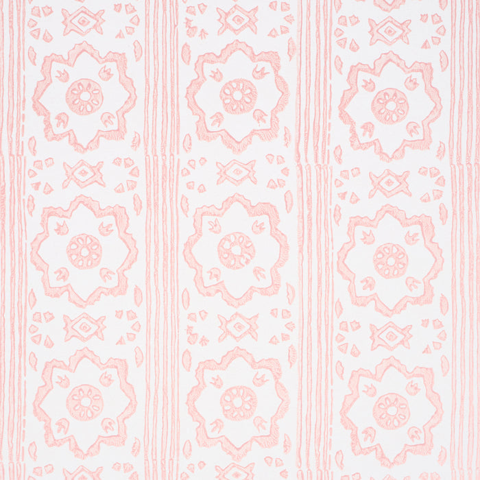 Schumacher Sunda Hand Blocked Print Blush Wallpaper 5011224