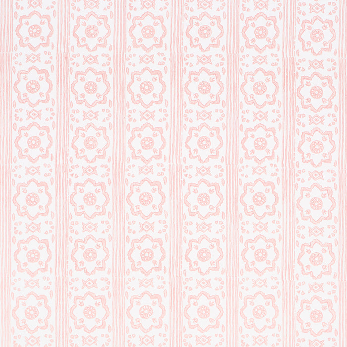 Schumacher Sunda Hand Blocked Print Blush Wallpaper 5011224