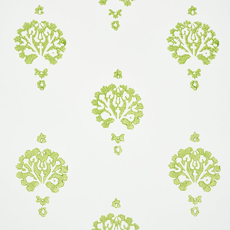 Schumacher Dahlia Hand Blocked Print Leaf Wallpaper 5011231