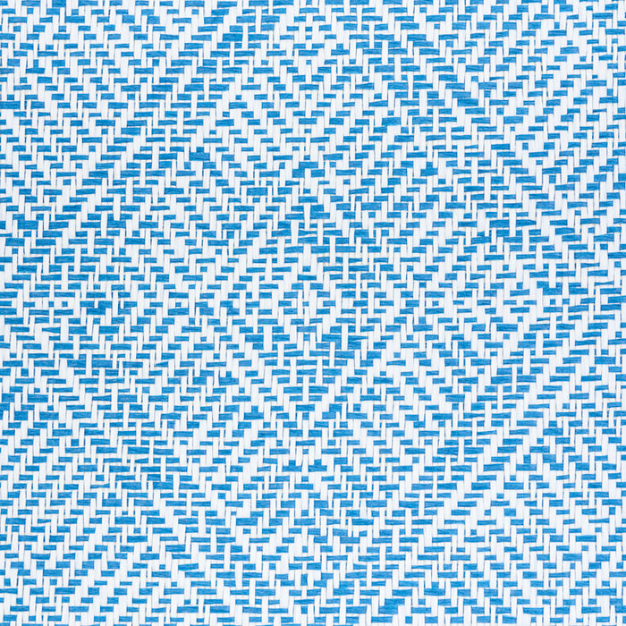 Schumacher Tortola Paperweave Blue Wallpaper Sample 5011250