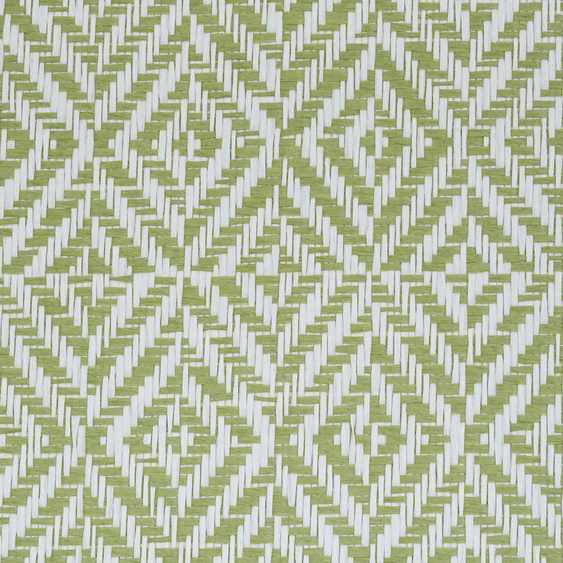 Schumacher Jubilee Paperweave Green Wallpaper Sample 5011270