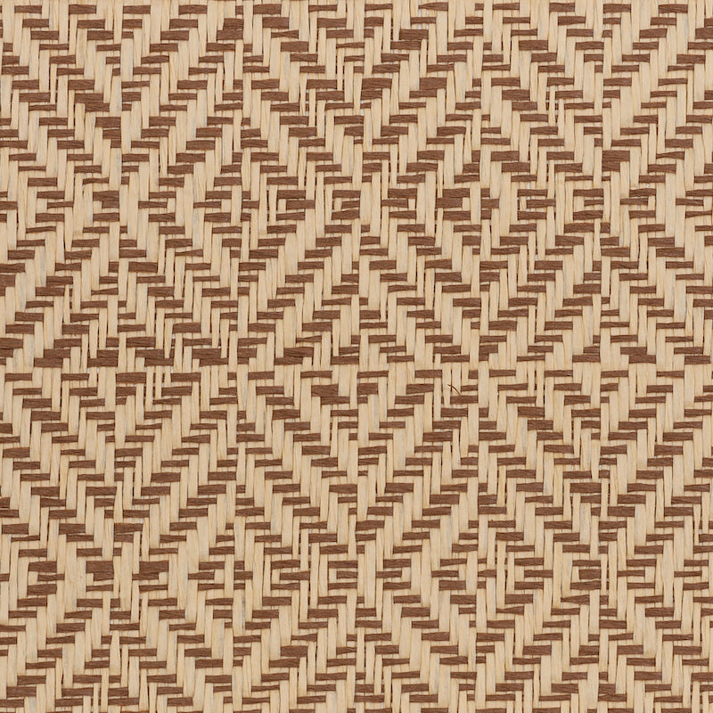 Schumacher Jubilee Paperweave Brown Wallpaper 5011272