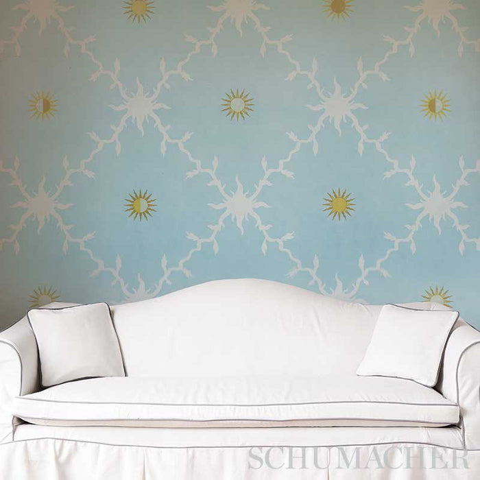 Schumacher Palladio Trellis Sky Wallpaper 5011370