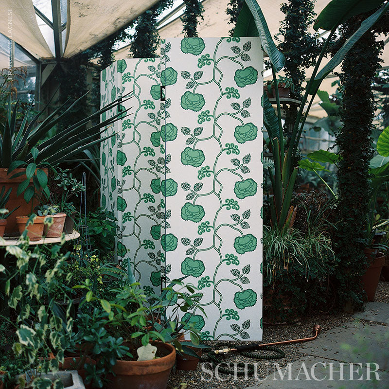 Schumacher Queen Fruit Jade Wallpaper 5011411