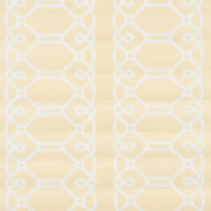 Schumacher Ziz Embroidered Sisal Neutral Wallpaper 5011471