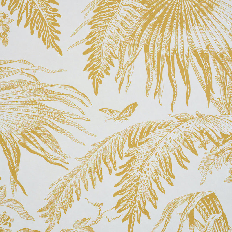 Schumacher Toile Tropique Gold Wallpaper 5011480