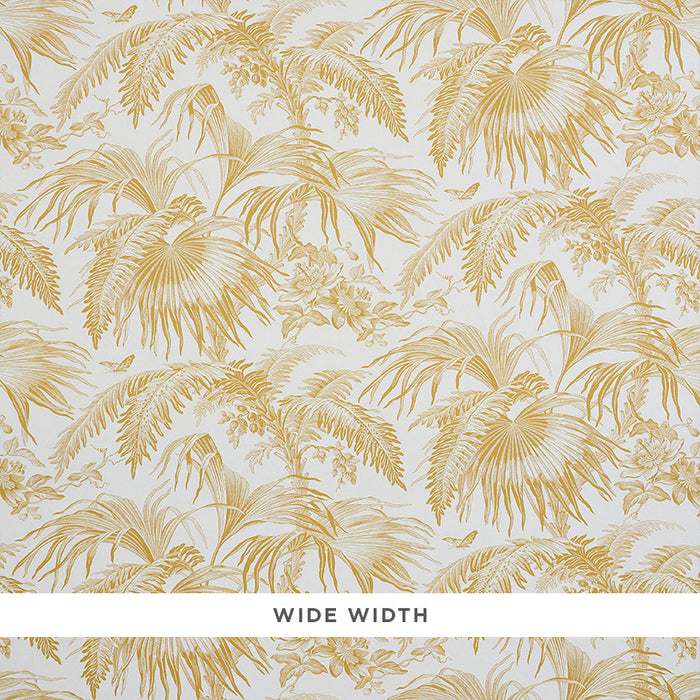 Schumacher Toile Tropique Gold Wallpaper 5011480