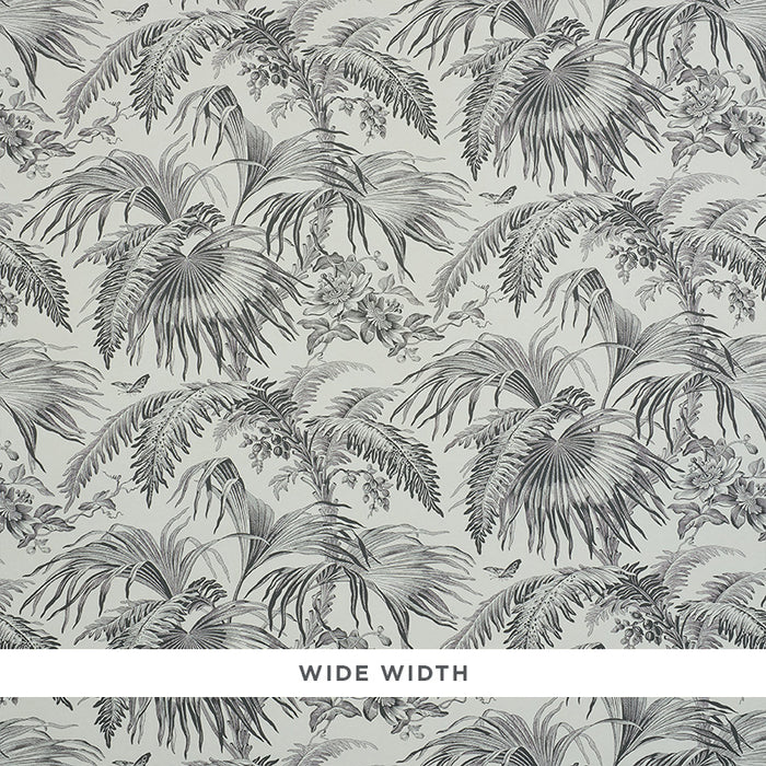 Schumacher Toile Tropique Black Wallpaper 5011481