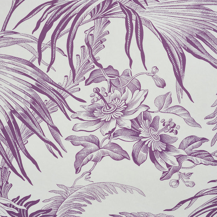 Schumacher Toile Tropique Purple Wallpaper 5011482