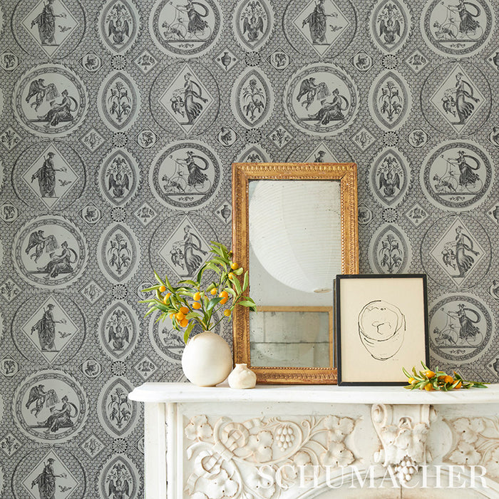 Schumacher Les Scenes Contemporaines Blue Wallpaper 5011490