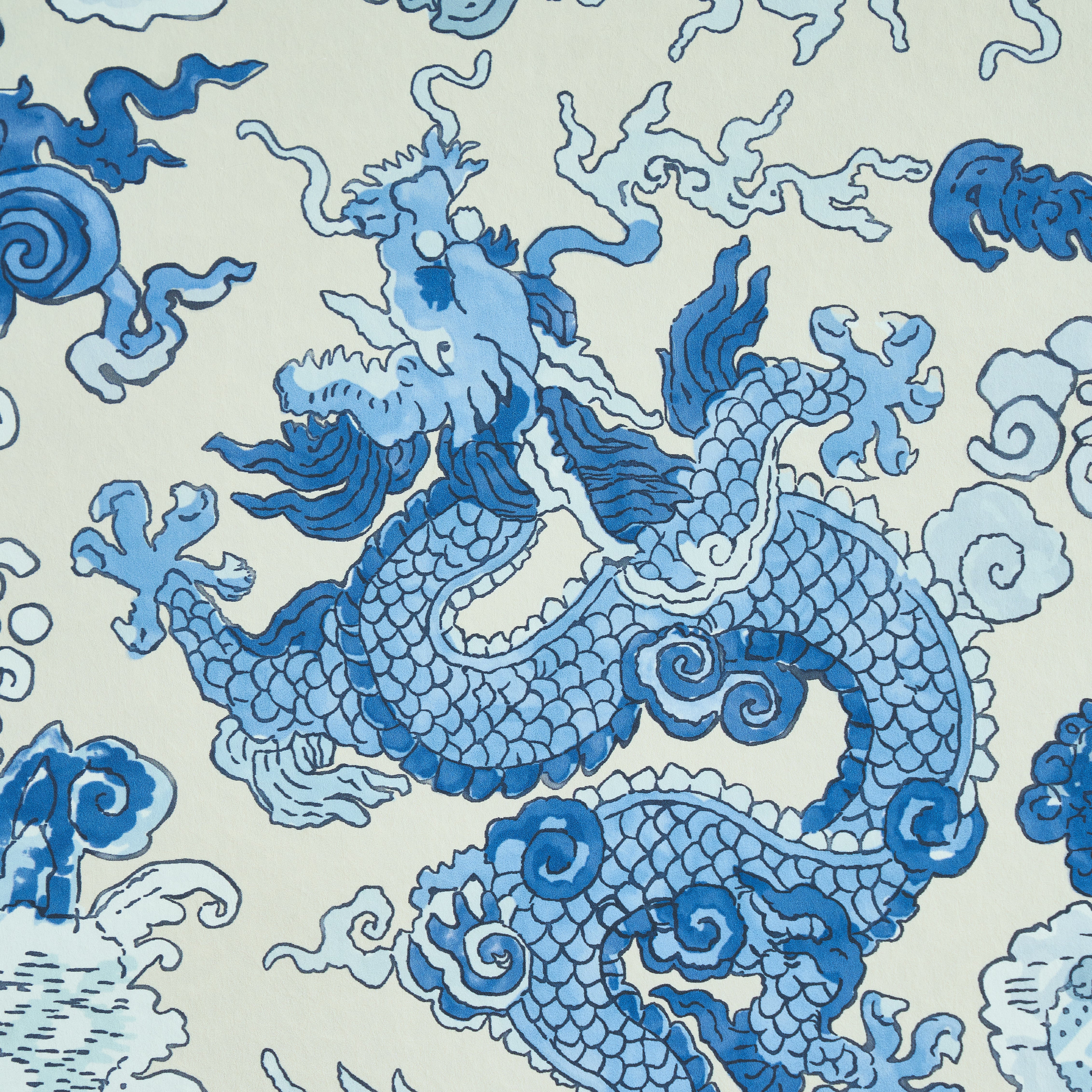 Schumacher Magic Mountain Dragon Porcelain Wallpaper 5011590