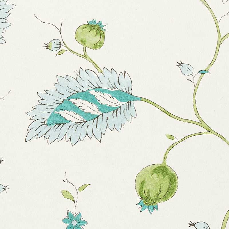 Schumacher Maryam Vine Peacock Wallpaper 5011600