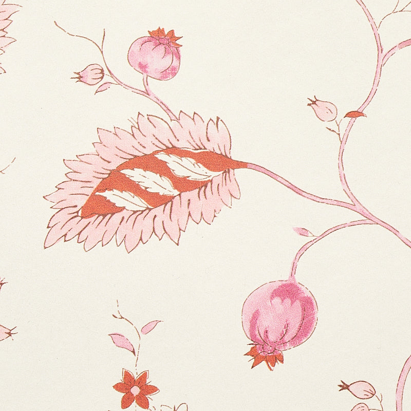 Schumacher Maryam Vine Pink & Red Wallpaper 5011602