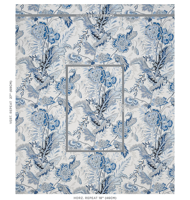 Schumacher Sandoway Vine Delft Wallpaper 5011611