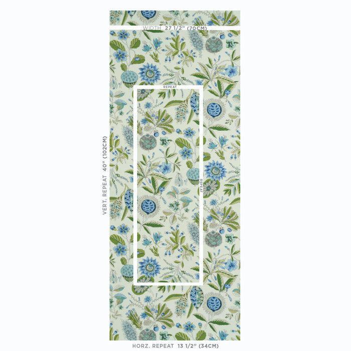 Schumacher Roca Redonda Blue & Ivory Wallpaper 5011620