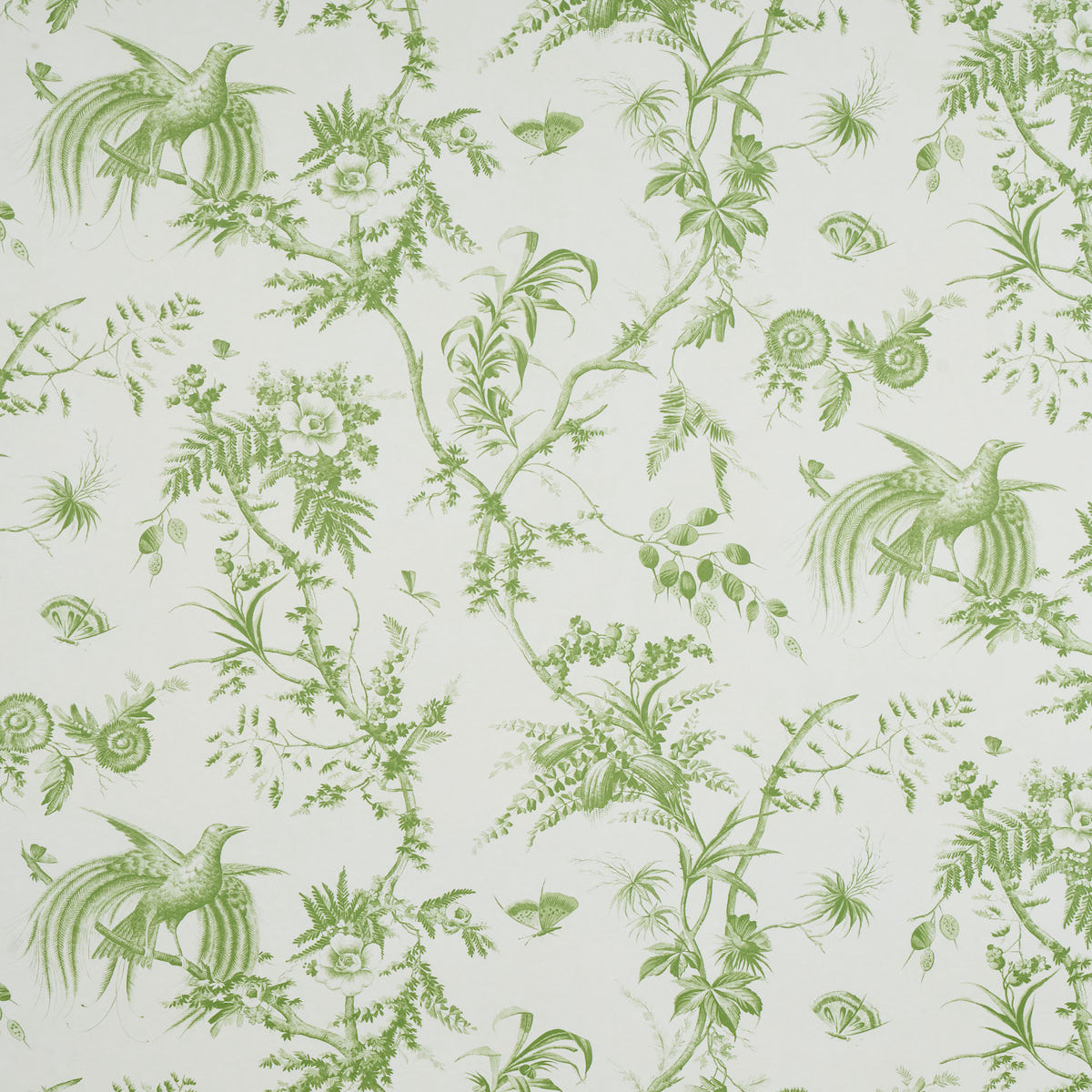 Schumacher Toile De La Prairie Green Wallpaper 5011710