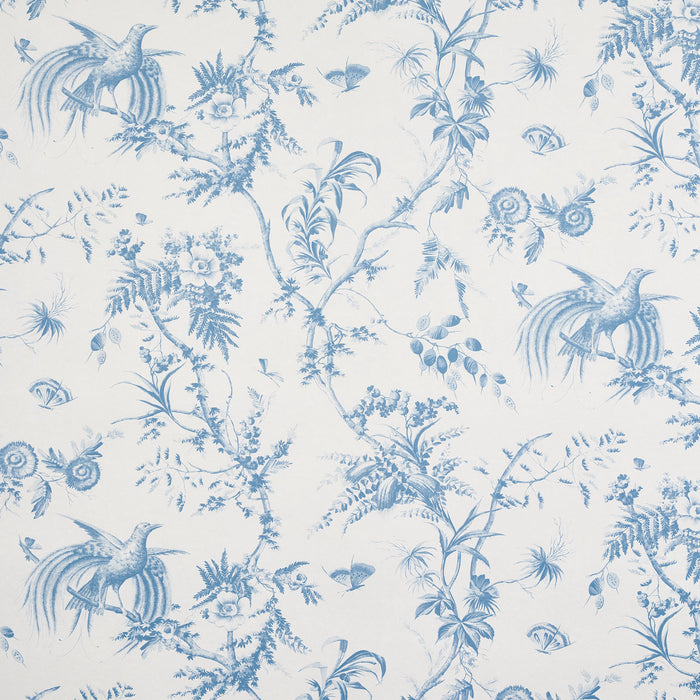 Schumacher Toile De La Prairie Blue Wallpaper 5011711